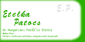 etelka patocs business card